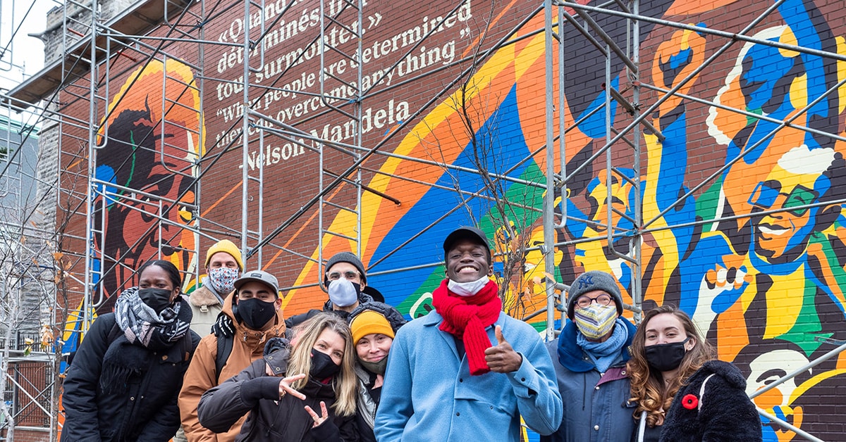Commemorative Nelson Mandela Montreal Mural