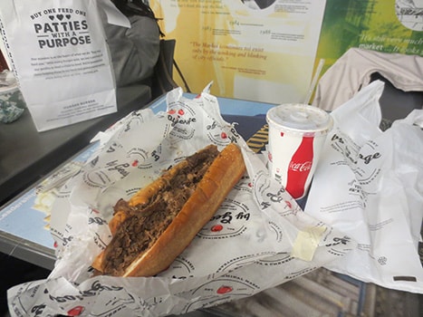 Philly Cheesesteak sandwich from By George