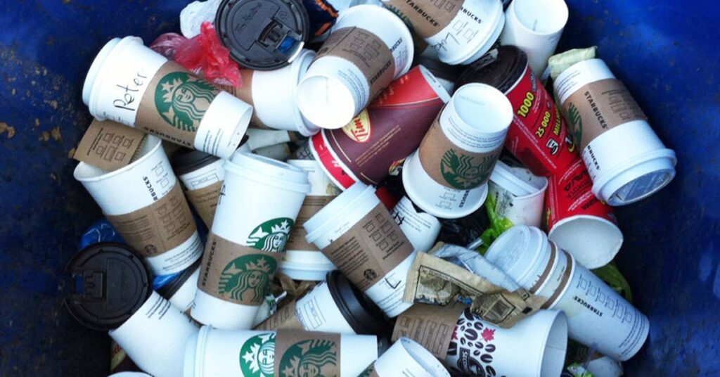 Ban of single-use paper cups