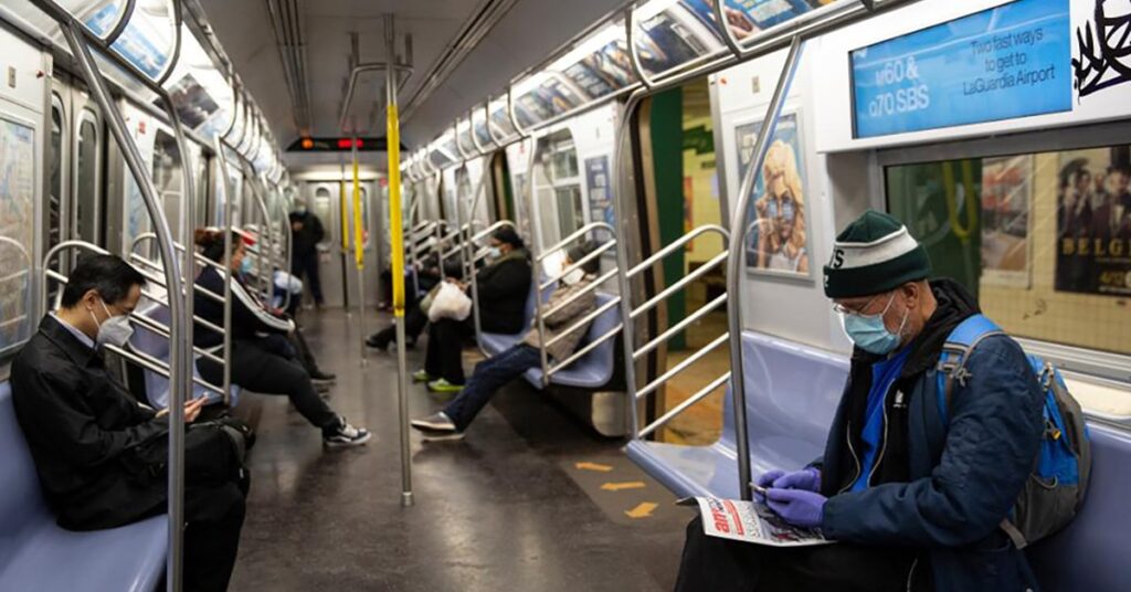 face masks on public transit