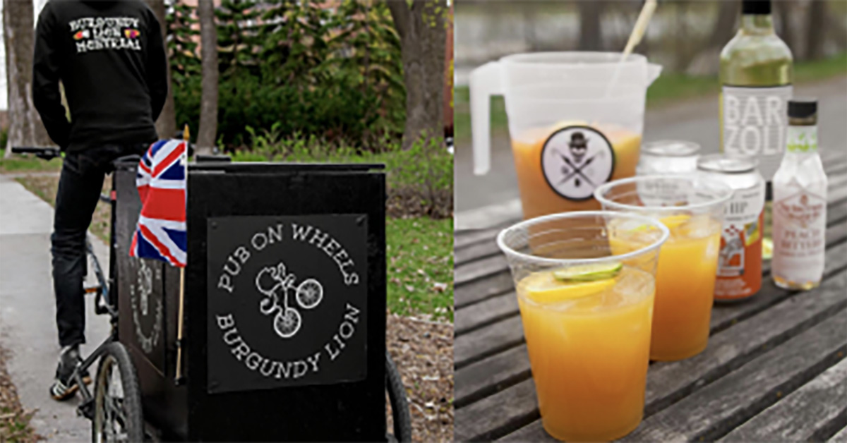 Burgundy Lion PUB ON WHEELS