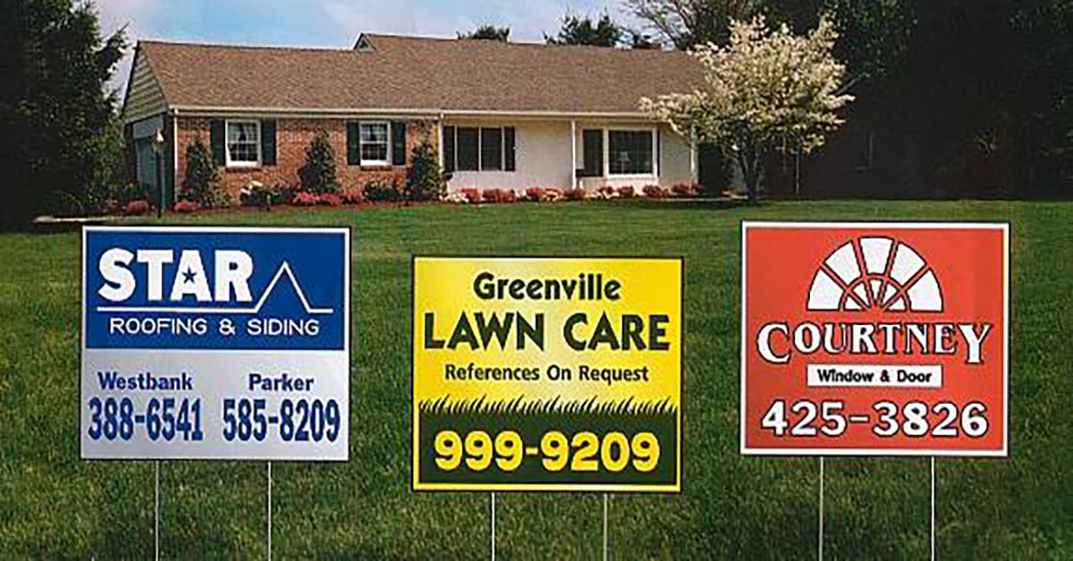 yard signs for local advertising