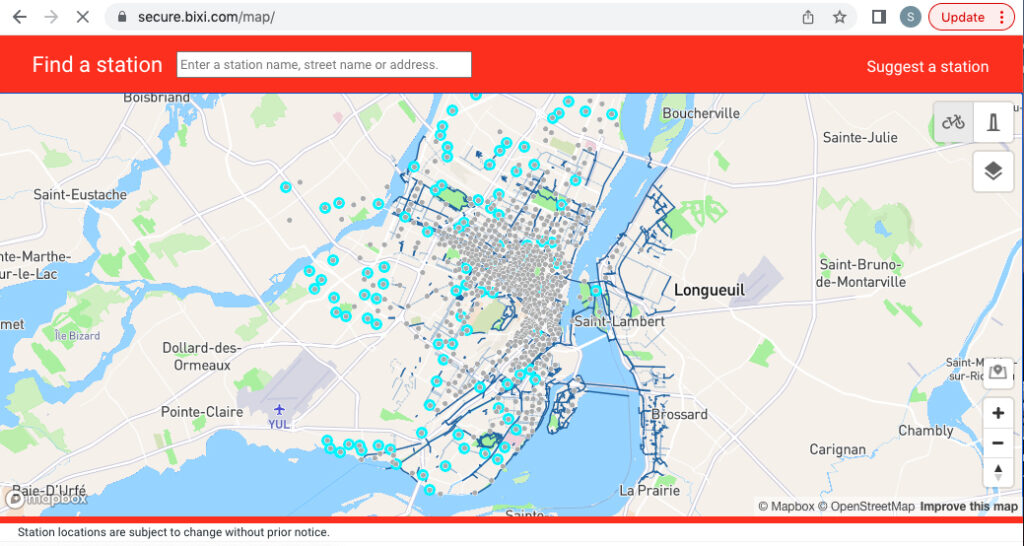 BIXI Montreal Station map