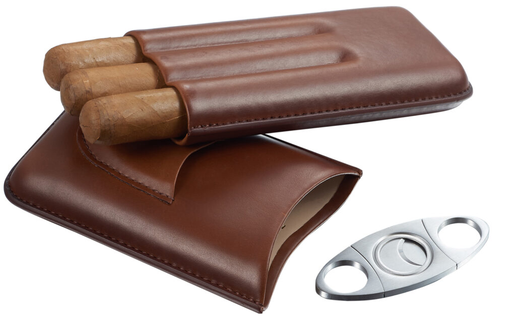 Leather cigar case