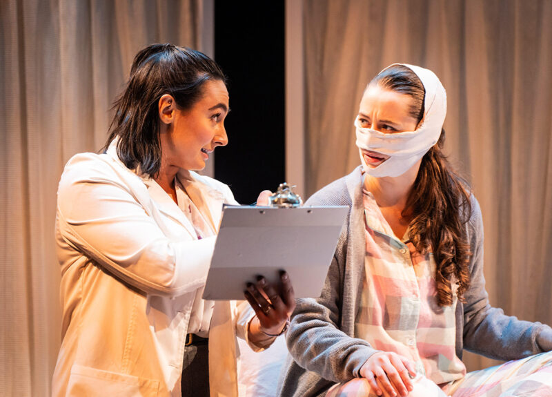 (Left to right  Cara Rebecca, Madeleine Scovil Design Lighting by Amber Hood, Set by Bruno-Pierre Houle, Costume by Sabrina Miller, Asst. Costume Georges Michael Fanfan Photo by Maxime Côté