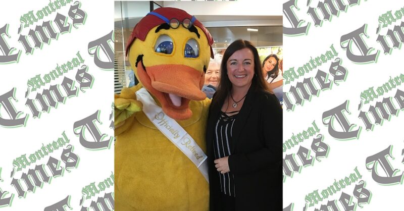 Mascot-Lakeshore-Hospital-Duck-Louis-with-Heather-Holmes-min