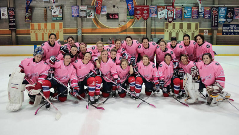 Stars March 8th In Pink for Let's Beat Breast Cancer day -Courtesy of the Mtl Stars